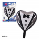Globo corazon negro torso novio 43cm