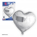 Globo foil corazon plata brillo 45cm