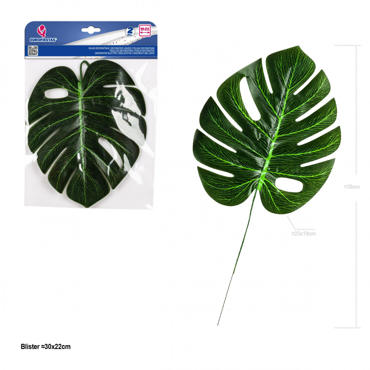Hoja decorativa tropical 23 cm
