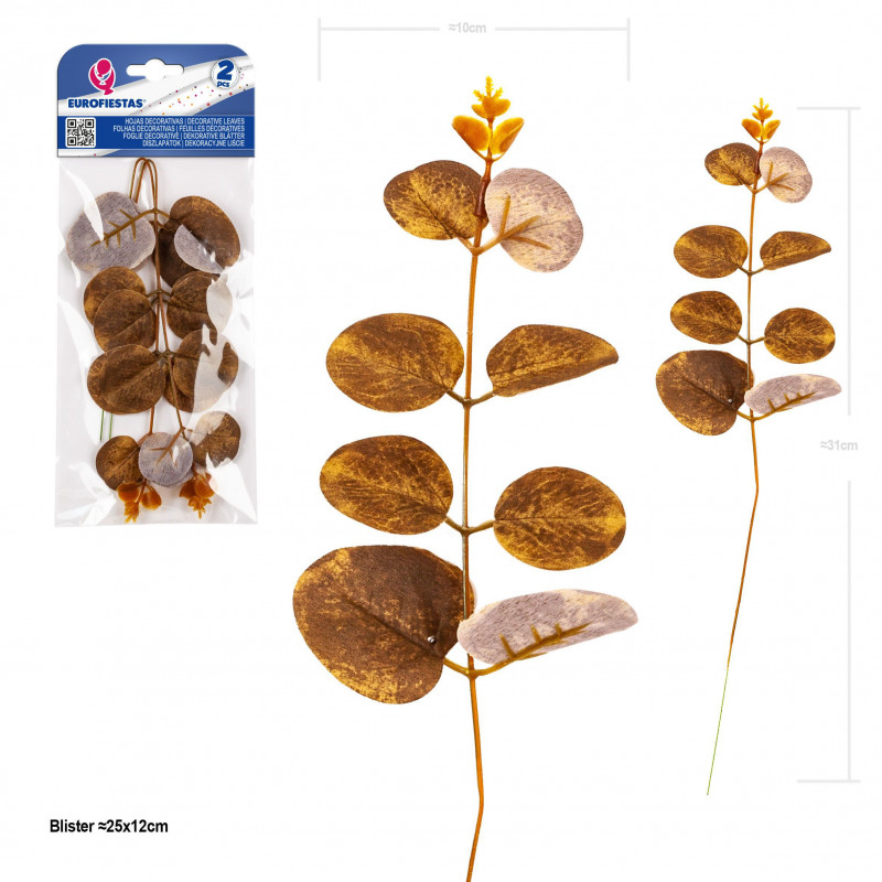 Hoja decoratva eucalipto caduca 31cm 2pcs