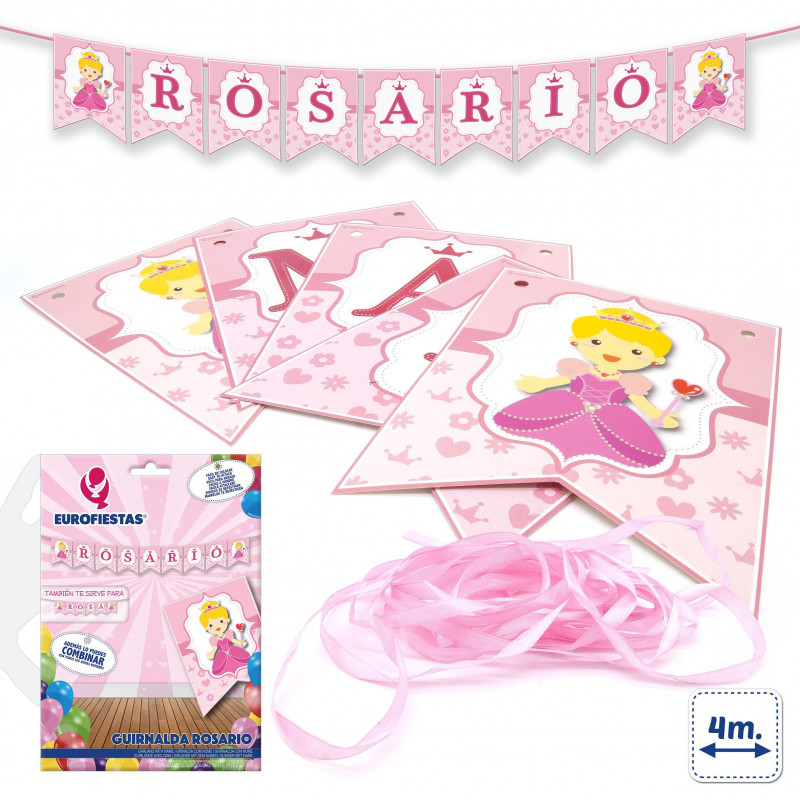 Guirnalda de Fiesta con nombre con Diseño de Princesa
