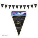 Guirnalda banderines negro y oro col happy birthday dots