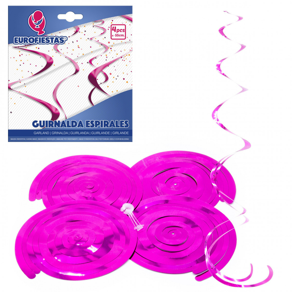 Guirnalda espirales fucsia