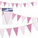 Guirnalda banderines rosa de plastico