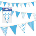 Guirnalda banderines azul de papel