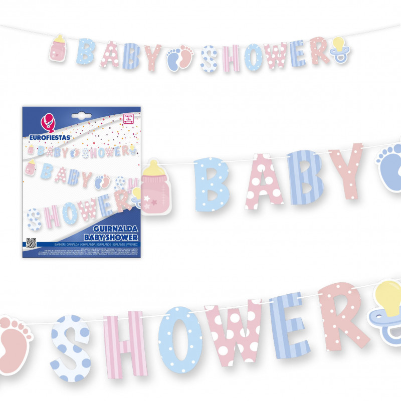 Guirnalda baby shower colores pastel