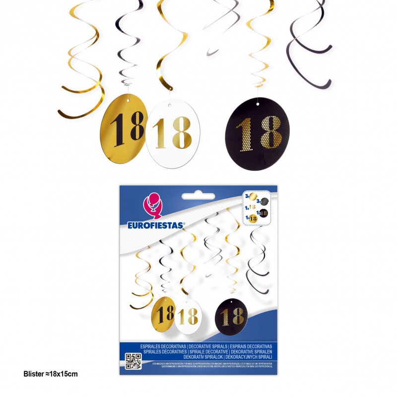 Espirales decora.negro oro circulos 18