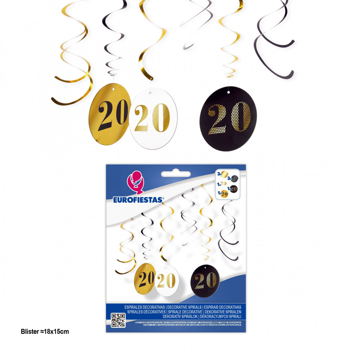 Espirales decora.negro oro circulos 20