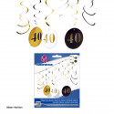 Espirales decora.negro oro circulos 40