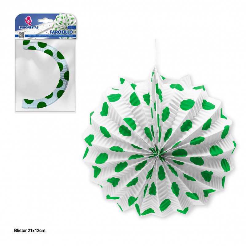Farolillo blanco lunares verdes