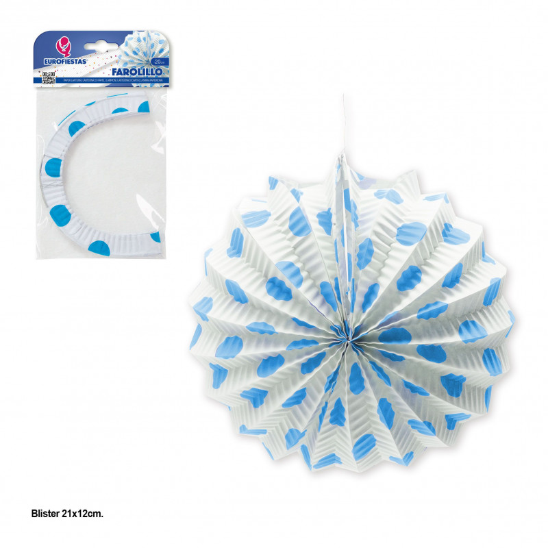 Farolillo blanco lunares azules