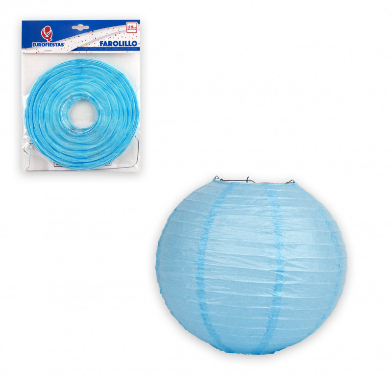 Farolillo redondo 20cm celeste