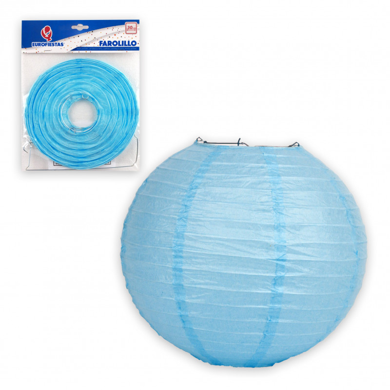 Farolillo redondo 30cm celeste
