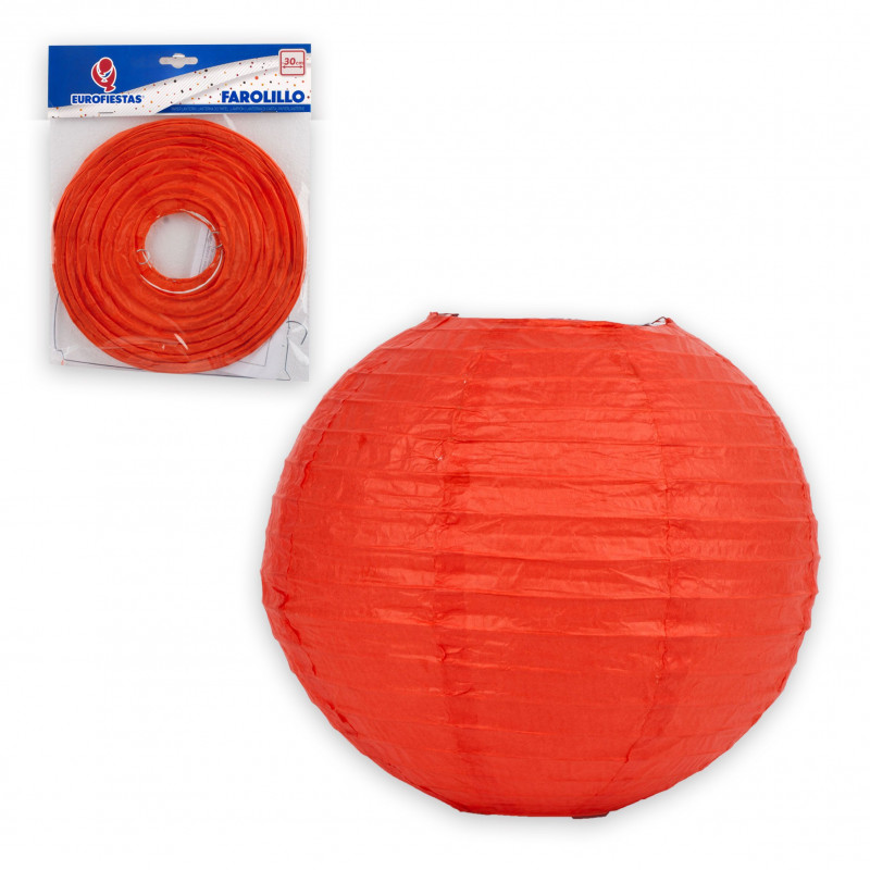 Farolillo redondo 30cm rojo