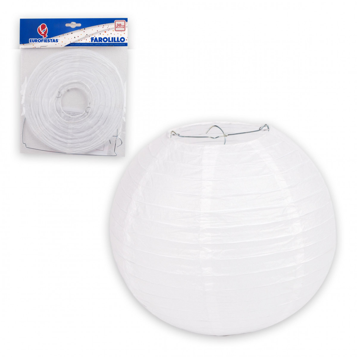 Farolillo redondo 30cm blanco