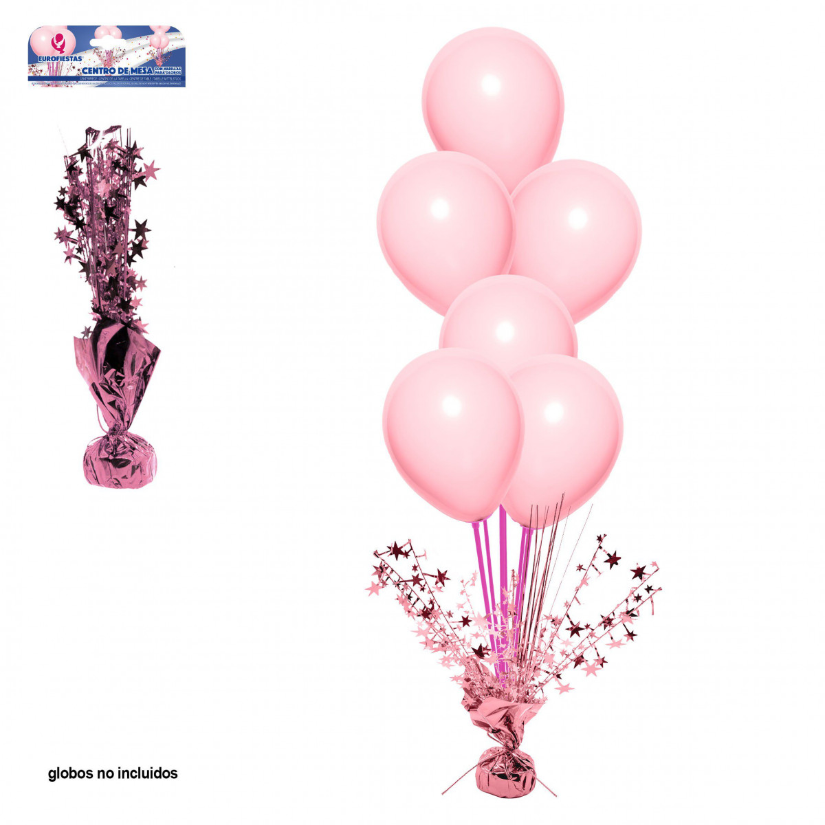 Centro de mesa oro rosa varilla rosa