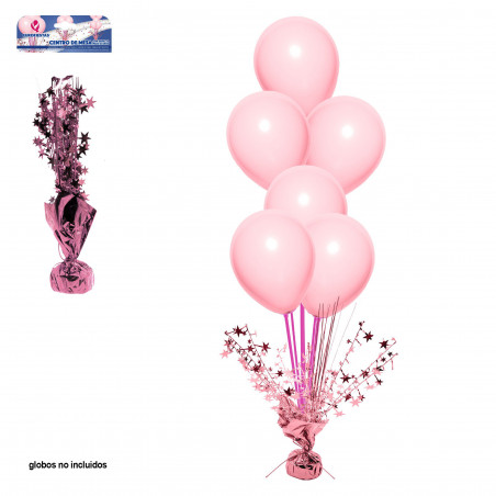 Centro de mesa oro rosa varilla rosa