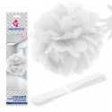 Golgante pompon 1u.40cm color blanco