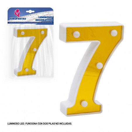 Numero led 16cm oro 7