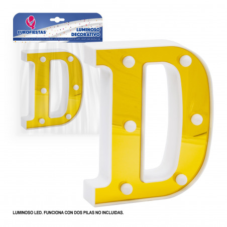 Letra led 16cm oro d