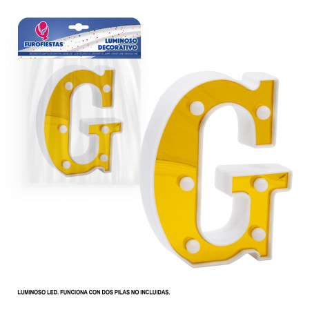 Letra led 16cm oro g