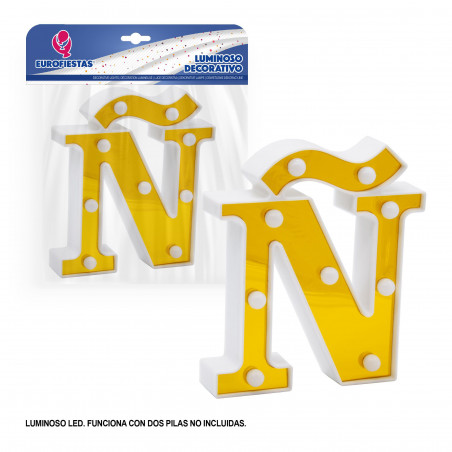 Letra led 16cm oro ñ