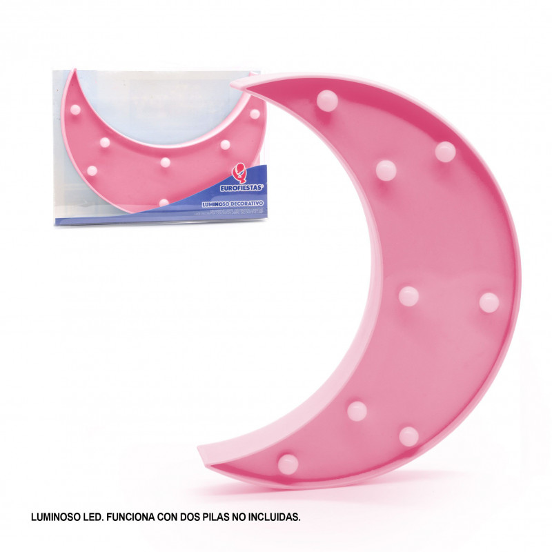 Figura led luna rosa