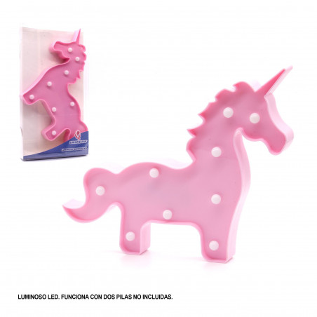 Figura led unicornio rosa