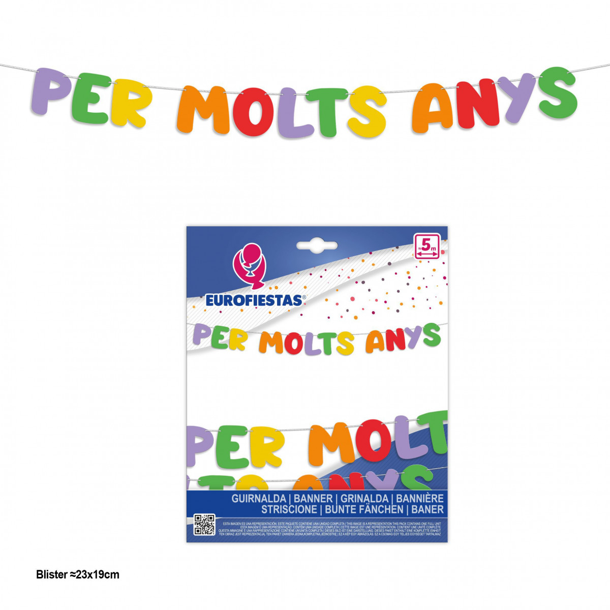 Guirnalda letras per molts anys colores