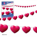 Guirnalda corazones rojos escalonado