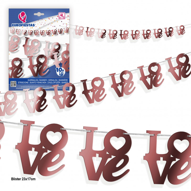 Guirnalda letras love oro rosa