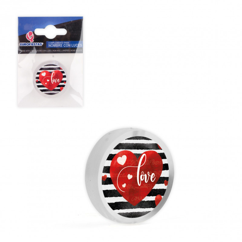 Nombre led circulo corazon love