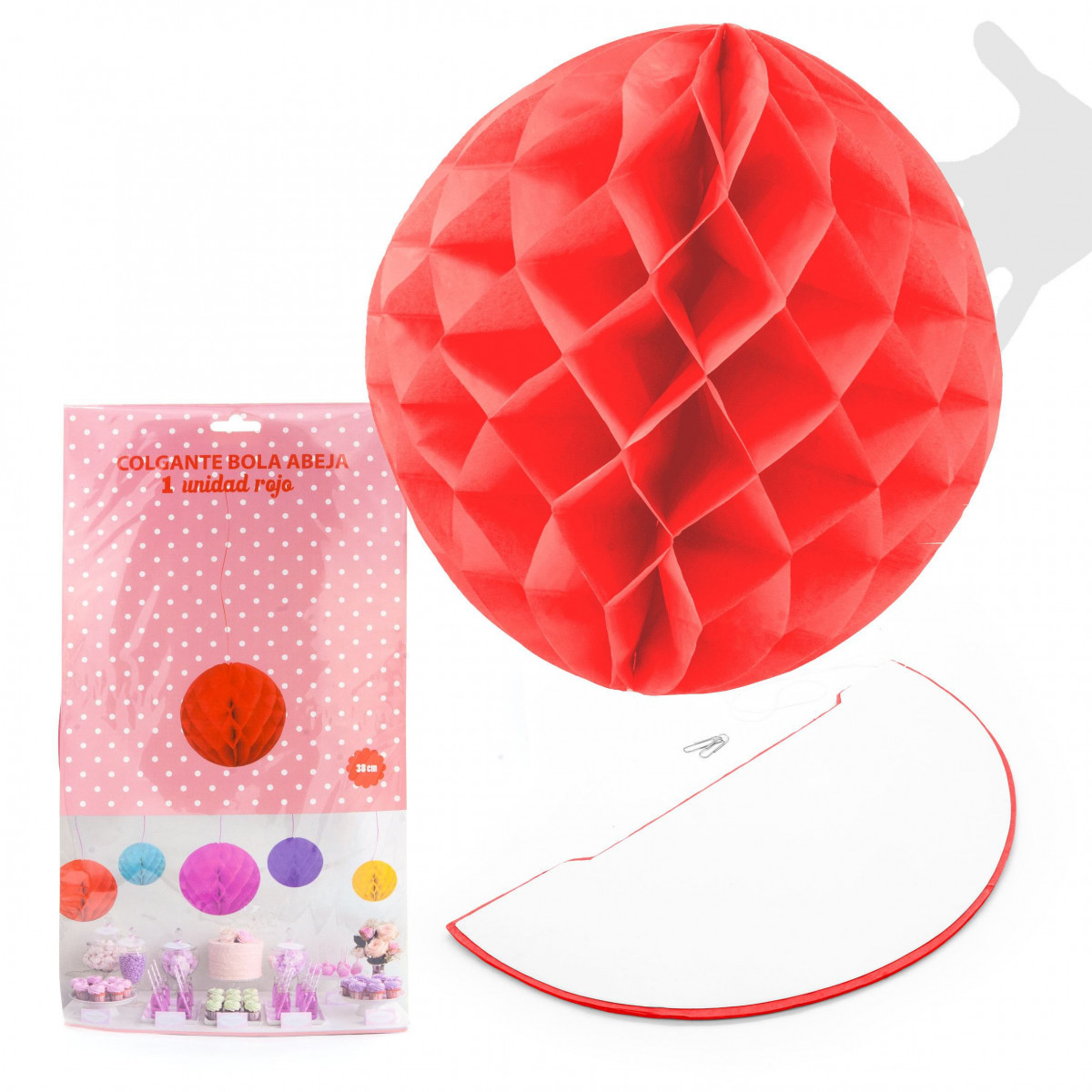 Bola abeja 1u.38cm rojo