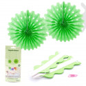 Set 3 pompones verde decorativas para colgar 2 30 cm.