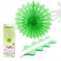 Set 3 pompones verde decorativas para colgar 40 cm.