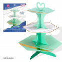 Expositor dulces poligonal verde pastel