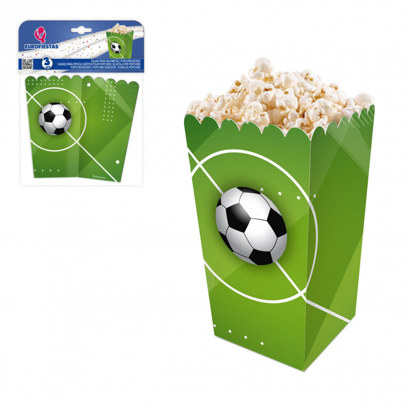 Cajas para Palomitas de Fútbol Pack de 3