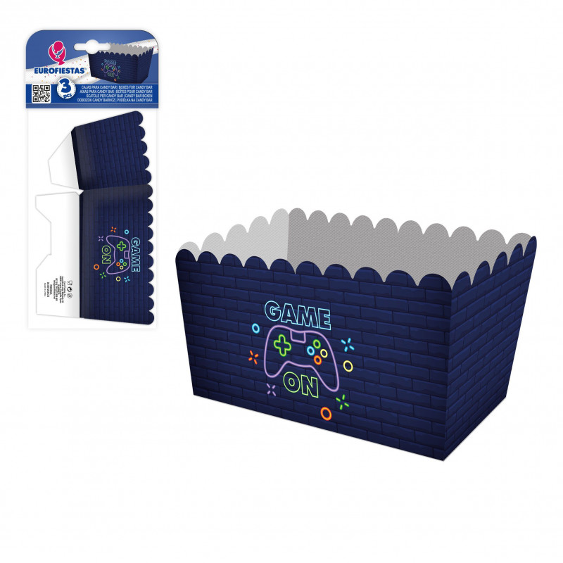 Caja palomitas rectangular col game on