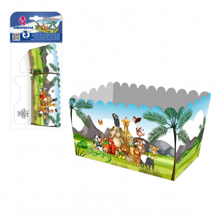 Caja palomitas rectangular col animales divertidos
