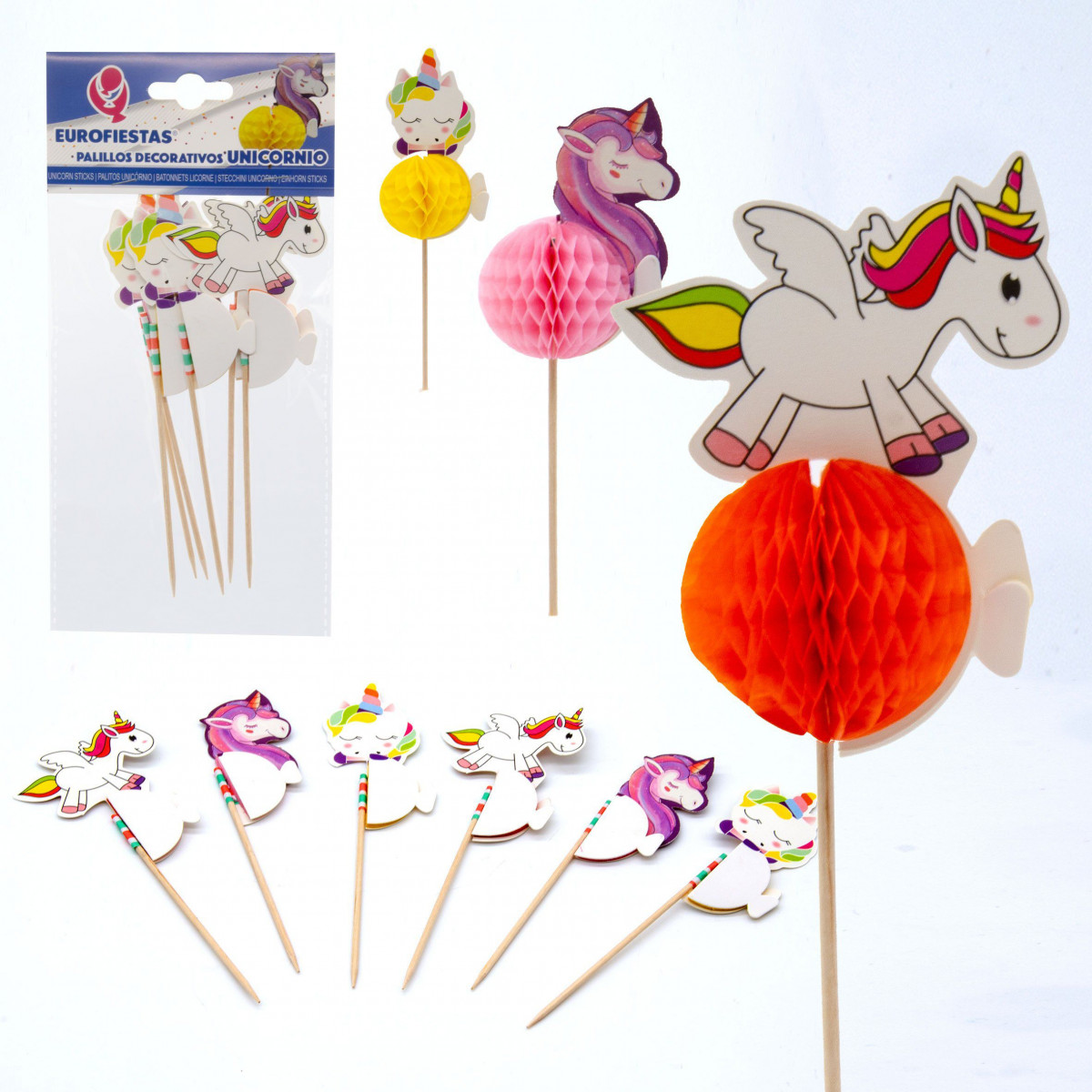 Palillos deco unicornio