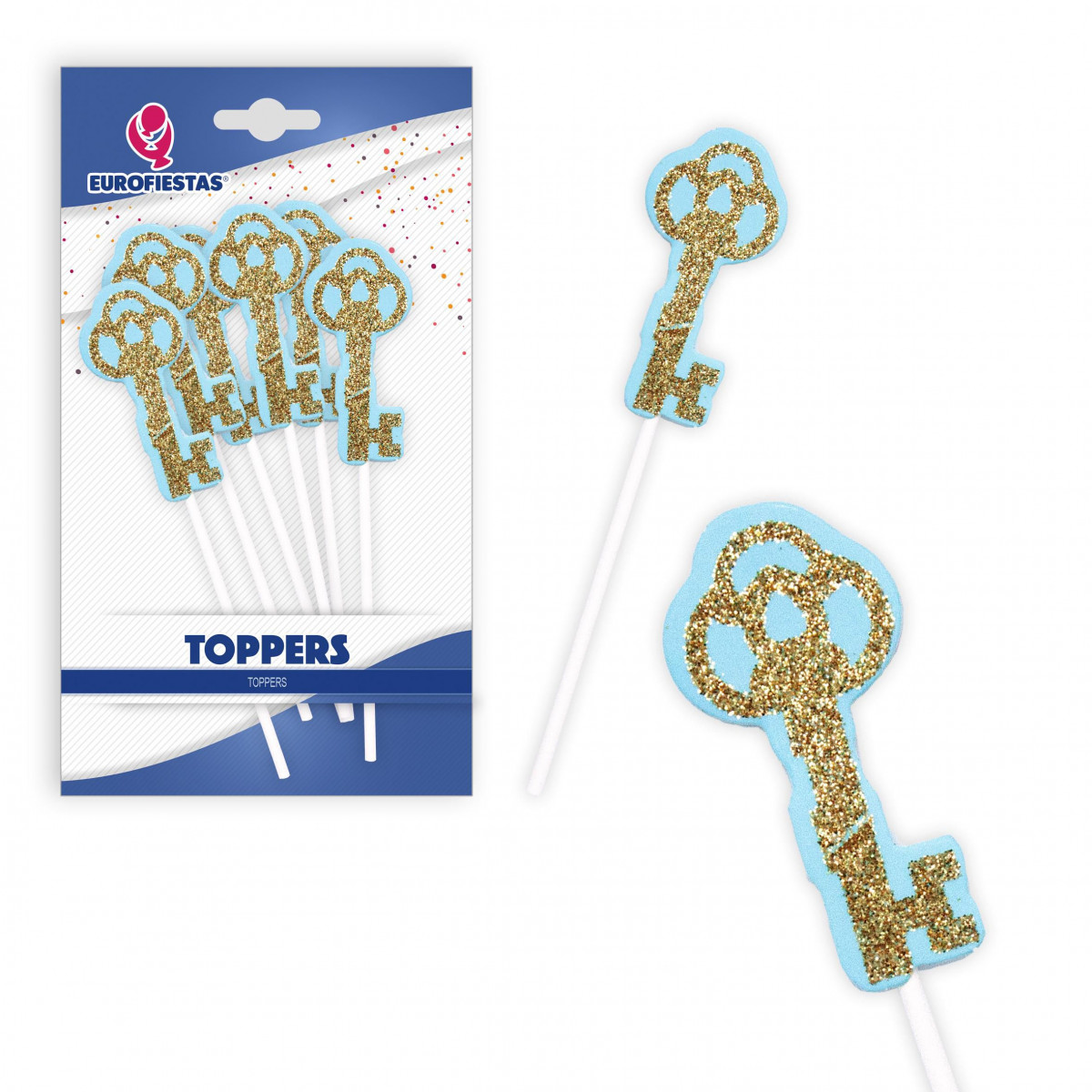 Topper llave borde azul