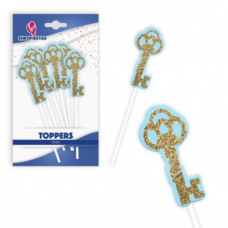 Topper llave borde azul