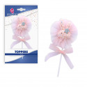 Topper conejito purpurina rosa