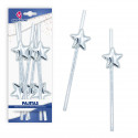 Pajitas estrella plata