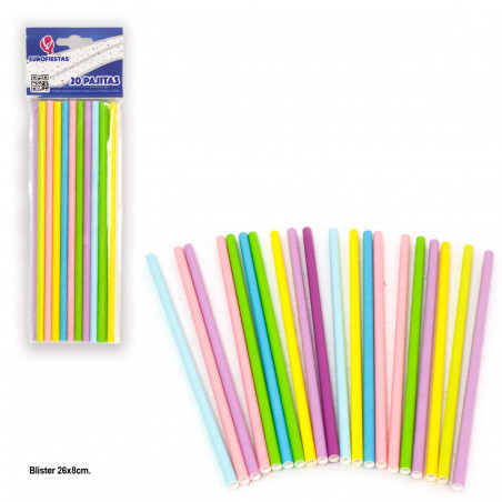 Pajitas 20 colores