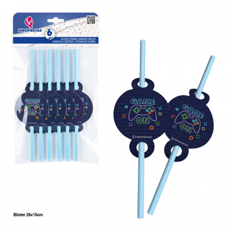 Pajitas 6pcs col game on