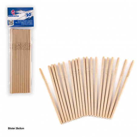 Pajitas lisas marron claro 20pcs