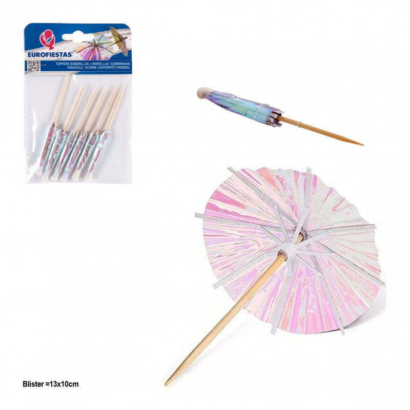 Topper sombrilla transparente 6pcs