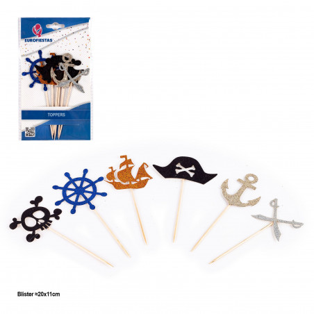 Topper piratas marinos 6pcs