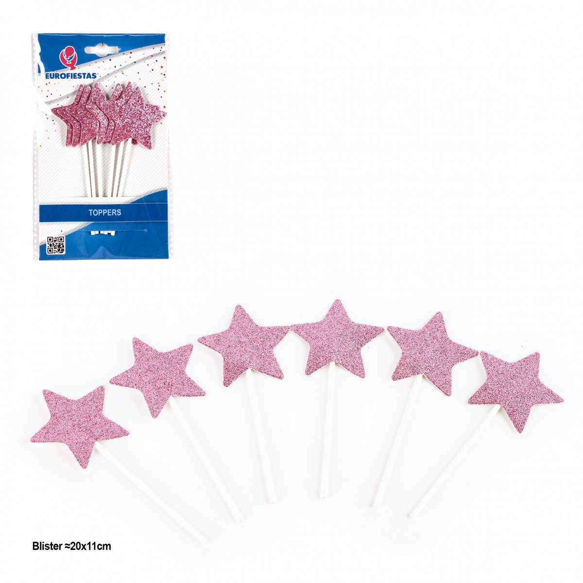Toppers de estrella rosa para decoración de eventos